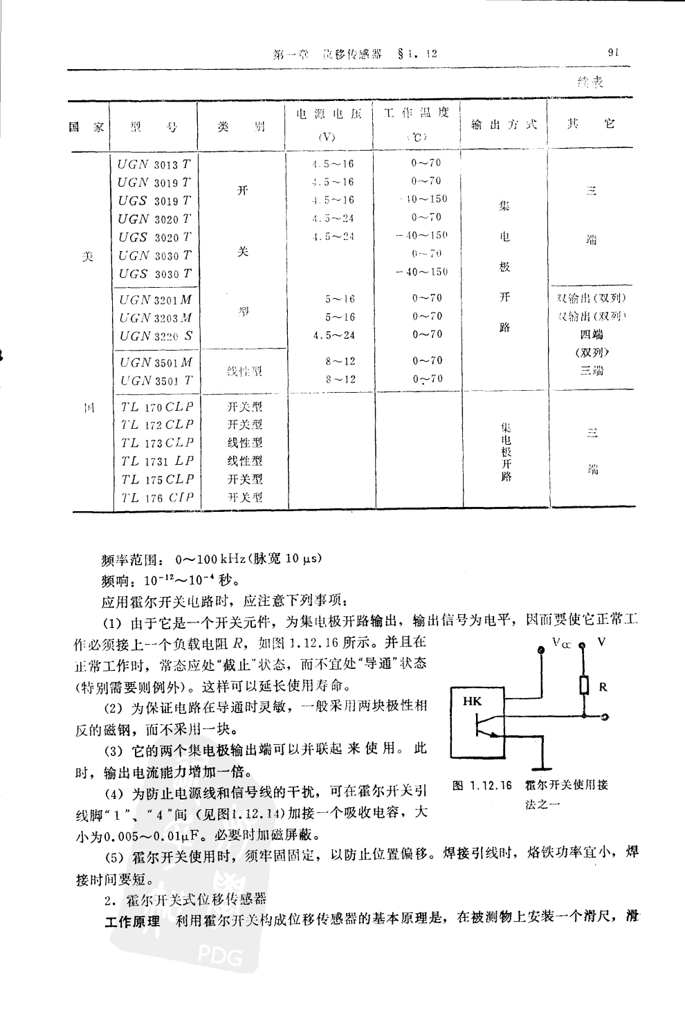 霍尔位移传感器