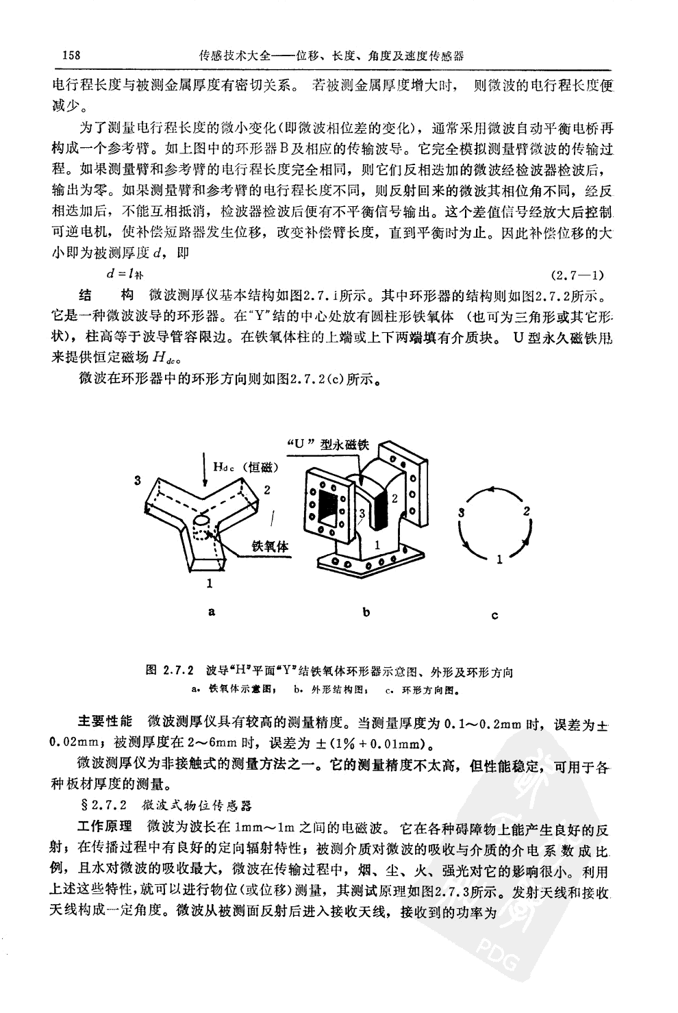 微波式测厚测长传感器